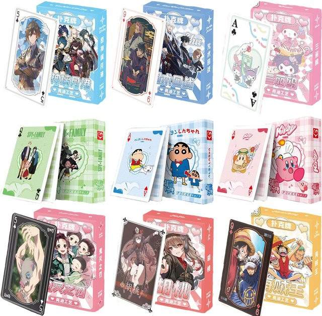 Bandai Anime Poker Brettspiele, Genshin Impact, Demon Slayer, Jujutsu Kaisen, Kartentischspiel - Bild 1