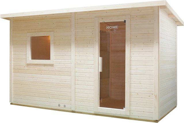 Home Deluxe Saunahaus Talo XL in Natur aus Fichtenholz mit 8 kW Saunaofen und Zubehör-Paket - Bild 1