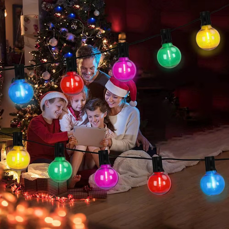 Topdii Festoon G40 LED Globus-Lichterkette RGB Mehrfarbig für Außenbereich und Garten - Bild 2