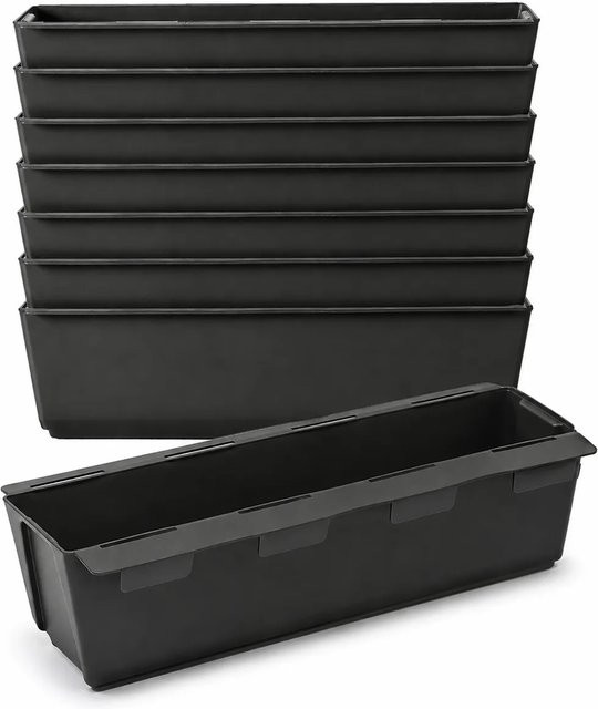 BigDean 10er Set Paletten Blumenkästen mit Hängesystem aus Kunststoff in Anthrazit für Europaletten, ideal für Balkon und Garten - Bild 1