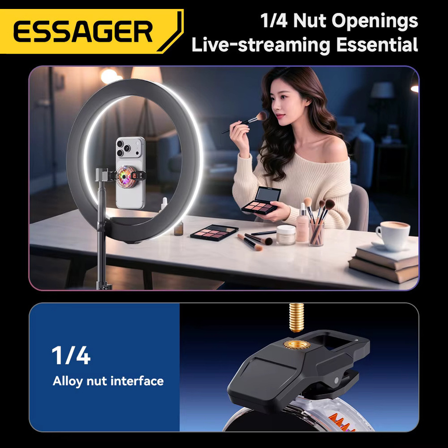 Essager Magnetischer Ultraflacher Handy-Kühler in Schwarz – Geräuschunterdrückender Halbleiter-Kühlventilator für Gaming und Live-Streaming - Bild 5