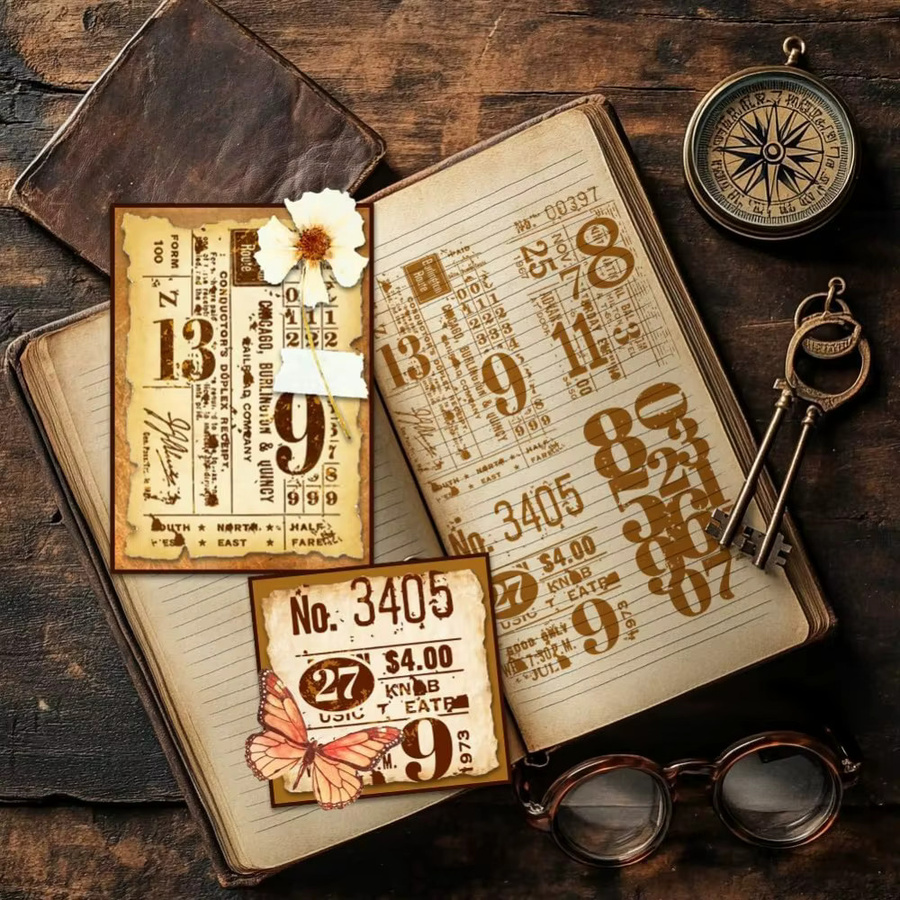 Retro Zahlen Stempel Transparent für Kartenherstellung und Vintage Siegelarbeiten - Bild 5