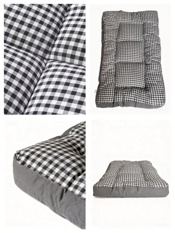 Waschbare Baby Matratze aus reiner Baumwolle in Grau, B/T: 60 x 120 cm - Bild 5