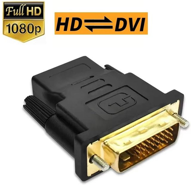 Mrgabwte Bidirektionaler DVI-zu-HDTV Adapter und Kabelkonverter in Schwarz für Laptop, Computer und PS4 - Bild 1