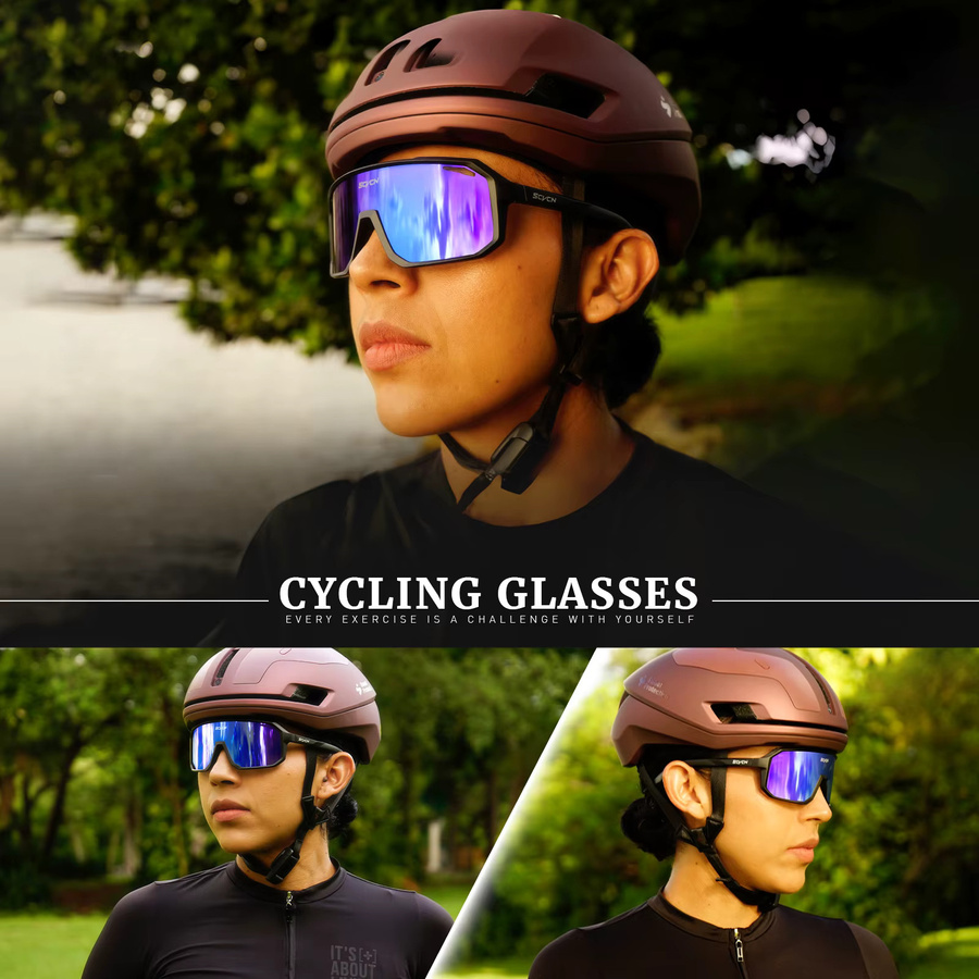 SCVCN Sportsonnenbrille, Herren, Vollrand, weiß, Kunststoff - Bild 2