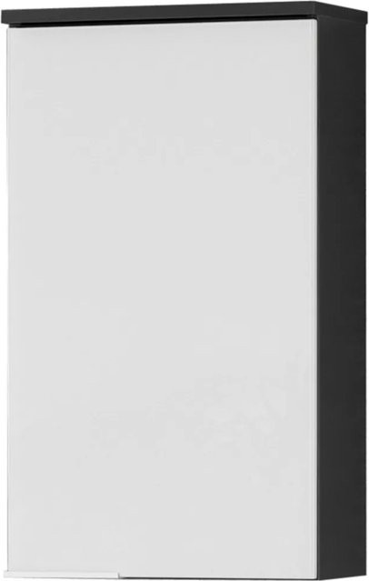 Fackelmann Bad-Hängeschrank Kara mit Soft-Close-Türen und Glaseinsätzen, Breite: 40,5 cm, Tiefe: 22,5 cm, Höhe: 69,6 cm, Anthrazit/Weiß - Bild 1
