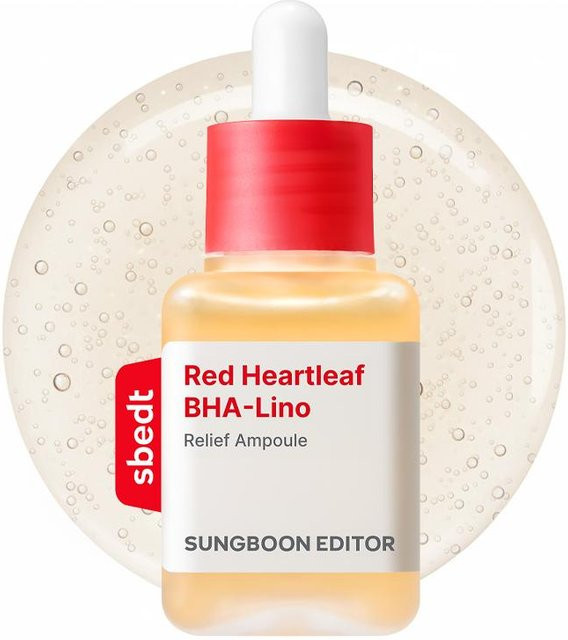 SUNGBOON EDITOR Rote Herzblatt BHA-Lino Relief Ampulle, 40 ml, Empfindliche Haut - Bild 1