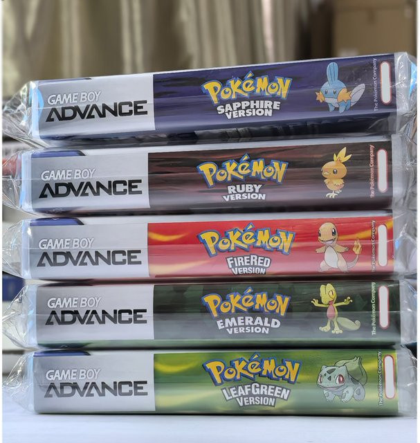 Pokemon GBA Rollenspiel Modul Set mit 5 Versionen Emerald, FireRed, Leafgreen, Ruby und Sapphire für 32-Bit-Videospielkonsole in Multicolor - Bild 1