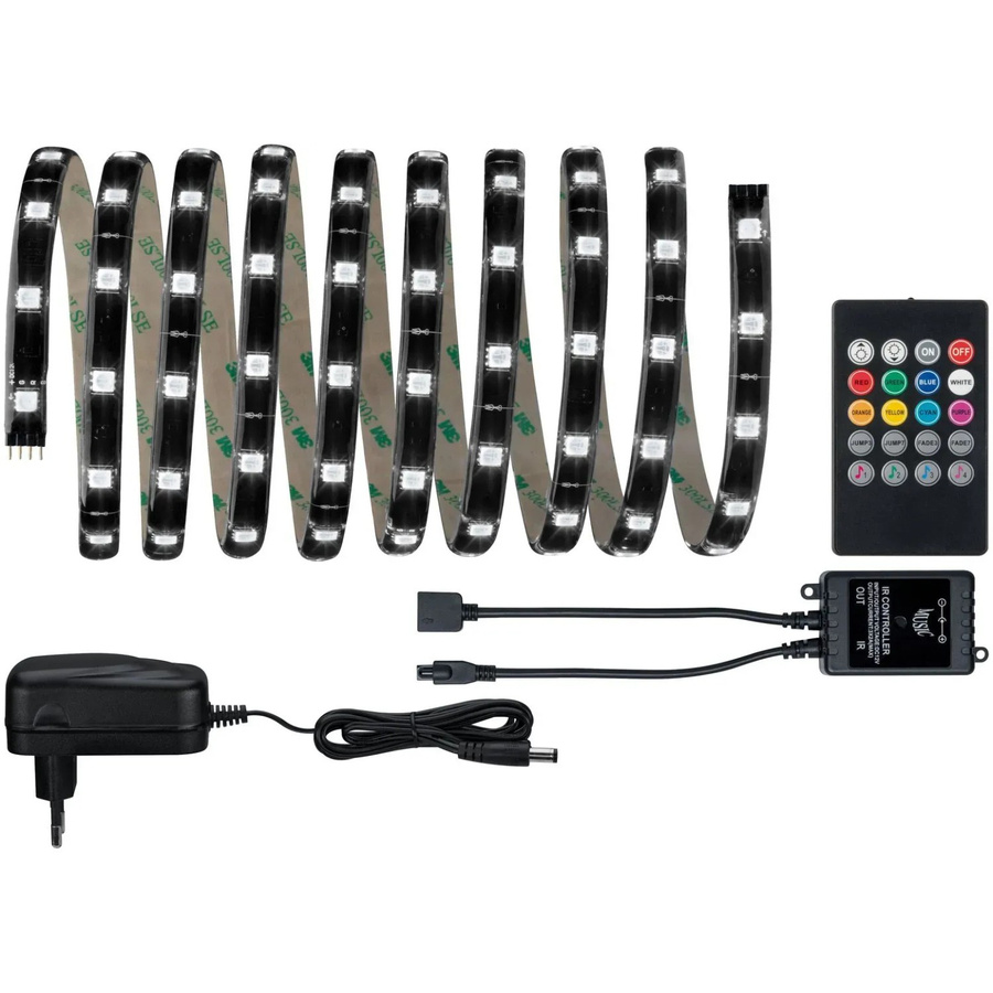 Paulmann YourLED Lights and Sound Komfort-Set RGB LED-Streifen mit Fernbedienung und Netzteil, Multicolor, Länge: 3 m - Bild 2