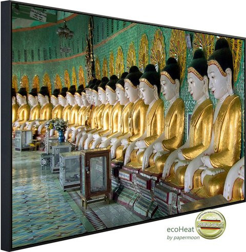 papermoon EcoHeat Infrarotheizung U Min Thonze Buddhas mit Matt-Effekt in Bunt, App-Steuerung und Überhitzungsschutz - Bild 1