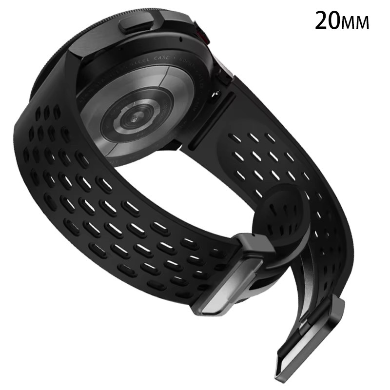 Uhrenarmband Silikon, Schwarz, für Samsung Galaxy Watch - Bild 2
