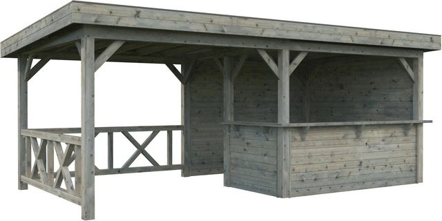 Palmako Pavillon Lenna Set 310 aus Fichtenholz in Grau, Pultdach, B/T/H: 588 x 300 x 245 cm - Bild 1
