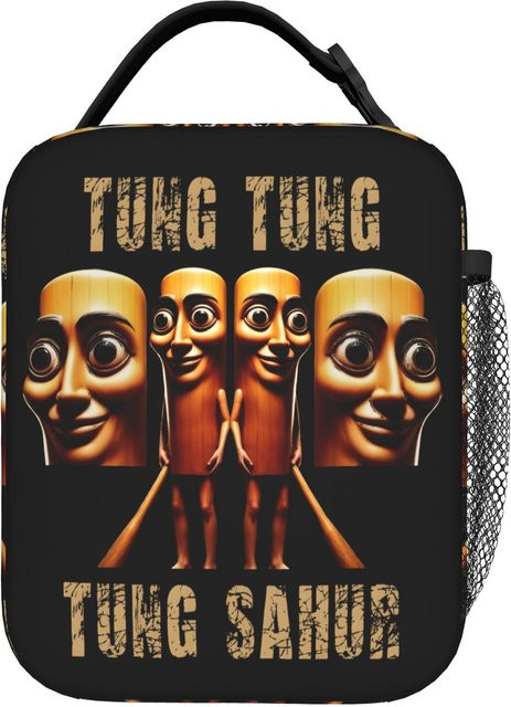 Isolierte Lunchtasche von Fancy Style Studio in Schwarz, wiederverwendbare Thermotasche für Mahlzeiten und Brotdosen - Bild 1