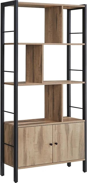 VASAGLE Bücherregal im Industriestil mit Stahlgestell, Braun-Schwarz, B/T/H: 74 x 30 x 154,5 cm - Bild 2