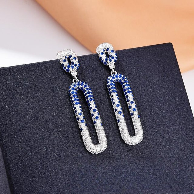YIRAN Jewelry 5 Ohrringe, Quaste, Zirkon, Damen, 925 Silber - Bild 1