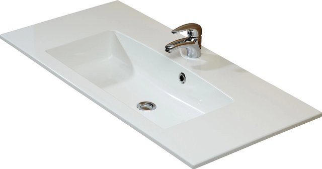 Pelipal Trentino Waschbecken aus Mineralmarmor in Weiß, Breite: 107 cm - Bild 1