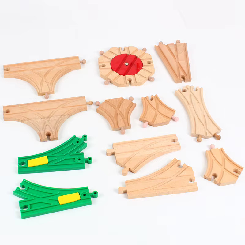 YunDuo BaBy Holzschiene, Eisenbahn Zubehör, Buchenholz - Bild 1