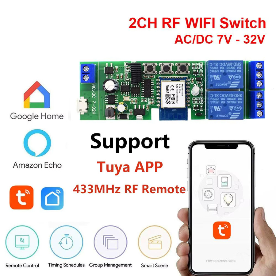 Tuya Smart Home Wifi Schalter Alexa kompatibles Relais Modul mit USB 5V 10A Unterstützung - Bild 3