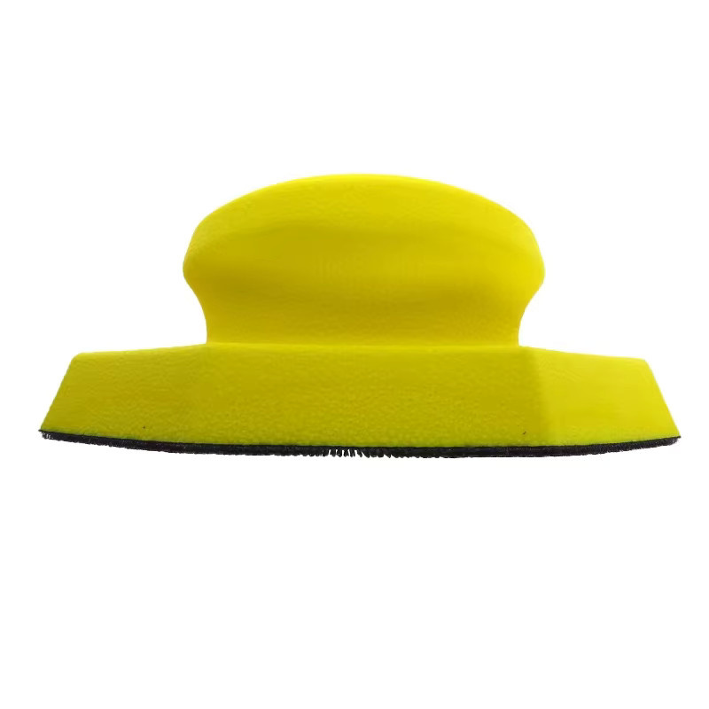 Manueller Handgummi-Schleifblock aus PU-Schaum in Gelb, Schleifscheibenhalter zum Polieren von Holzmöbeln, B/H: 150 x 90 mm - Bild 4