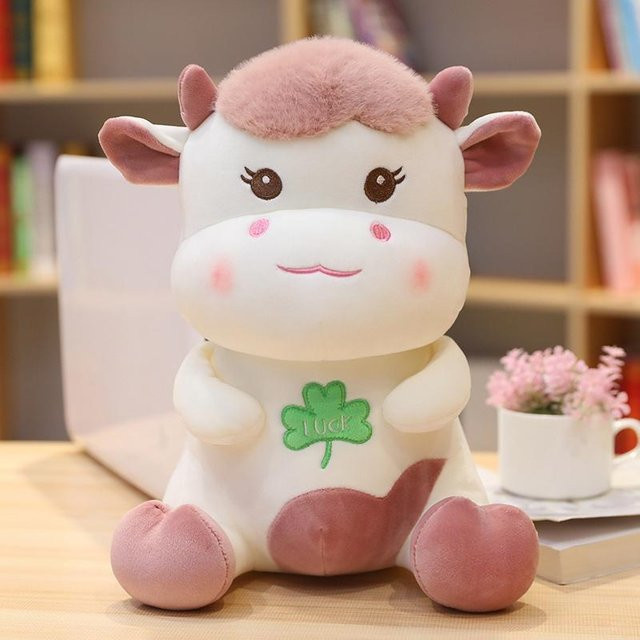 Pangcangshu Kawaii Glückskuh Plüschtier, violett - Bild 1