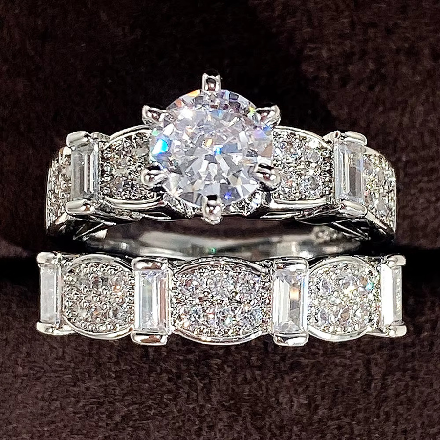 Huitan Schmuck-Set, Ringe, Silber, Zirkonia, Damen - Bild 2