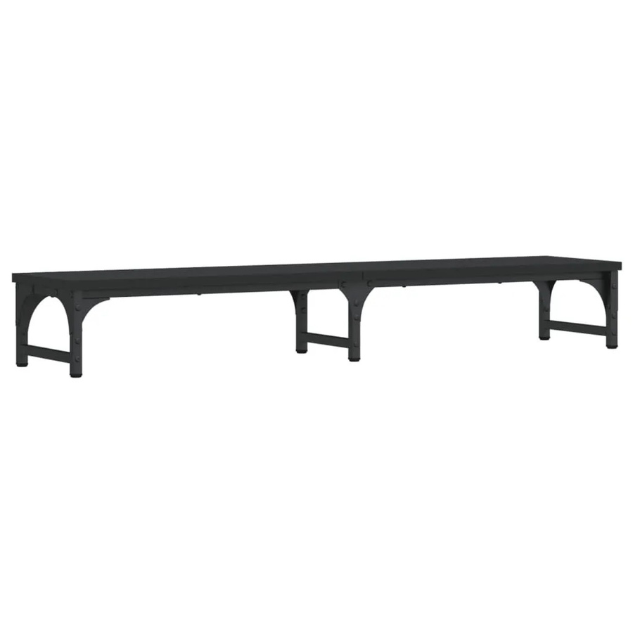 vidaXL Monitorständer Schwarz aus Holzwerkstoff und Metall, B/T/H: 105 x 23 x 15,5 cm - Bild 1