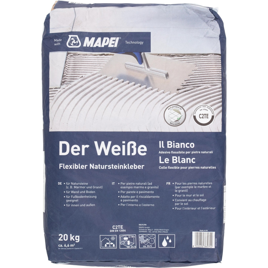 Mapei Natursteinmörtel C2TE in Weiß, 20 kg - Bild 2