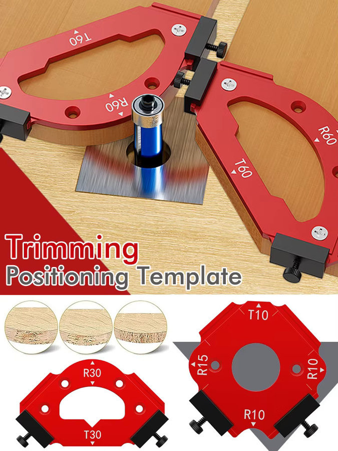 QDS Radius Jig RT10-RT60 Holzbearbeitungs-Fräsvorlage zur Bogenwinkel-Positionierung in Rot - Bild 7