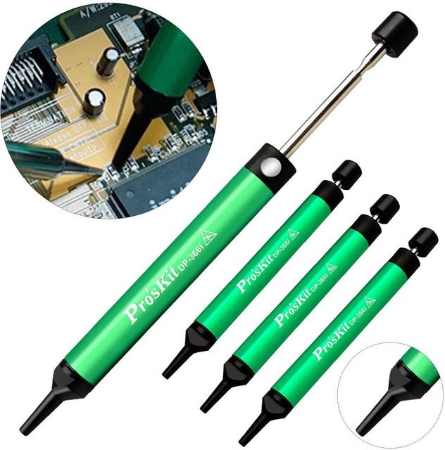 DP-366I Mini-Zinnabsaugpumpe aus Aluminiumlegierung, antistatisches Reparaturwerkzeug in Grün - Bild 1