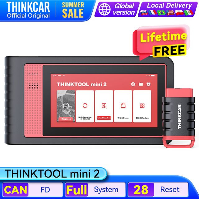 Thinkcar Thinktool Mini OBD2 Scanner in Schwarz mit lebenslang kostenlosem Diagnose-Tool für 28 Reset-Funktionen und Fehlercode-Auslesung - Bild 1