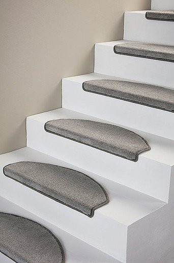 Jotex SOFT Stufenteppich 15er-Pack, Grau, Polyester, modern, halbrund - Bild 1