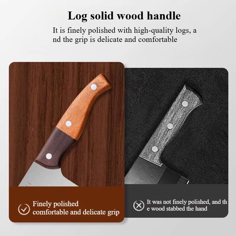PLYS Cleaver Küchenmesser aus Edelstahl mit Holzgriff in Multicolour - Bild 2