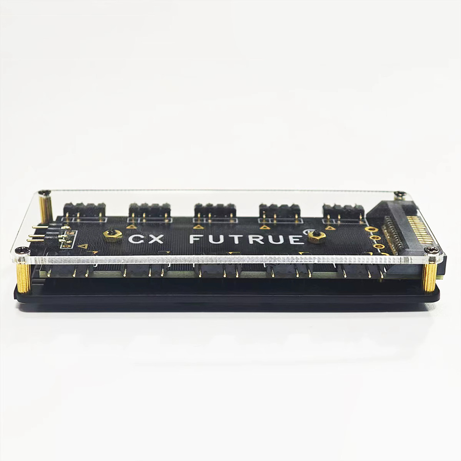 AuyiHomu 10-Port ARGB-Beleuchtungshub für PC mit 5V 3-Pin-Anschluss und SATA-Stromversorgung, Schwarz - Bild 2
