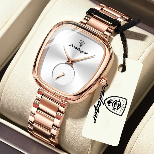 POEDAGAR Armbanduhr, Quarz, Edelstahl, Silber, Damen - Bild 1