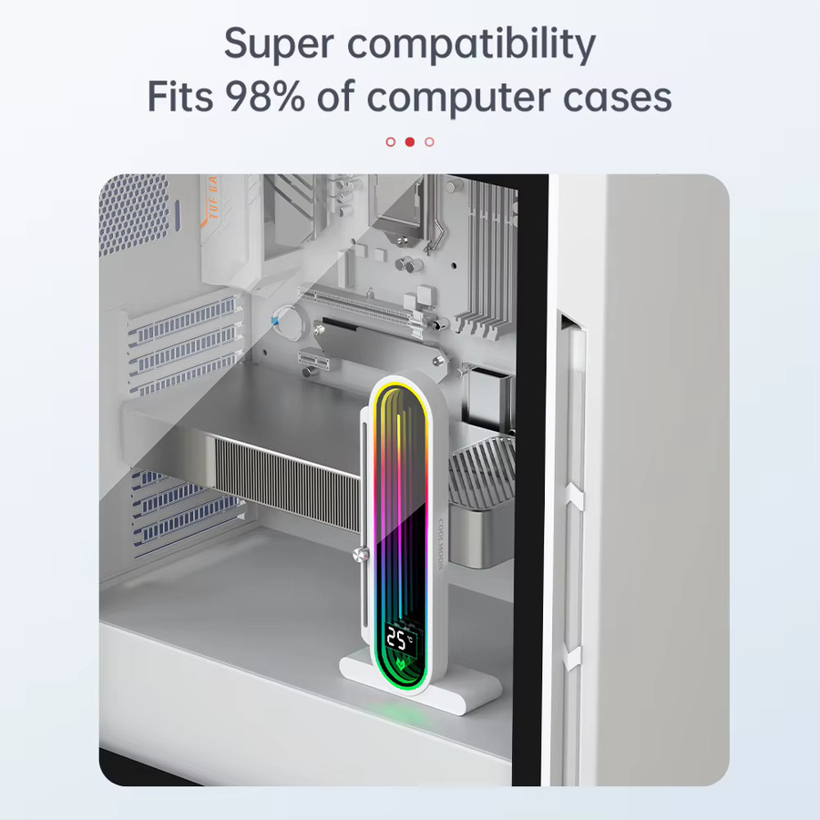 VODOOL ARGB Grafikkarten-GPU-Halterung in Schwarz mit 5V 3Pin Anschluss, verstellbare Videokarten-Stütze für Wasserkühlungs-Kits - Bild 1