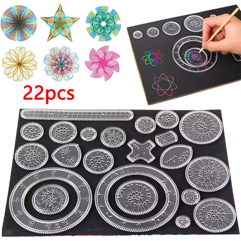 hairun Kreative Zahnräder Geometrie Spirograph, Zeichnung Schablonen Set, Lernspielzeug - Bild 2