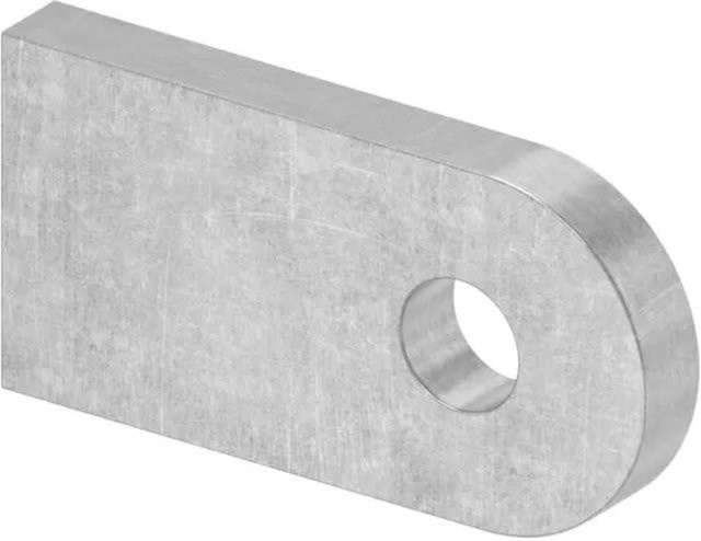 FeNau Anschweißlasche aus Stahl S235 in Silber, B/H/T: 50 x 25 x 6 mm mit Rundloch Ø 9 mm - Bild 1