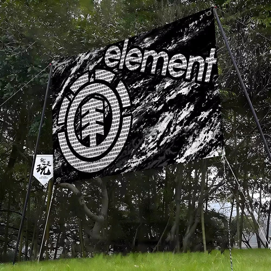 E-Element Skateboard Logo Banner Schwarz als dekorative Textil-Flagge für Outdoor-Partys - Bild 2