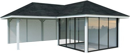 PALMAKO Pavillon Bianca aus Fichtenholz in Weiss, B/T/H: 672 x 672 x 319 cm - Bild 1