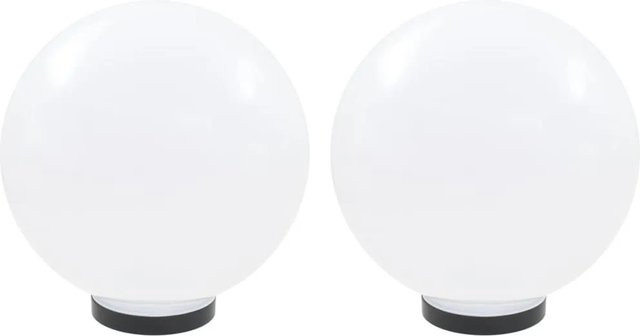 vidaXL LED-Gartenleuchten Kugelförmig in Weiß aus PMMA, 2er-Set, Durchmesser: 30 cm - Bild 1