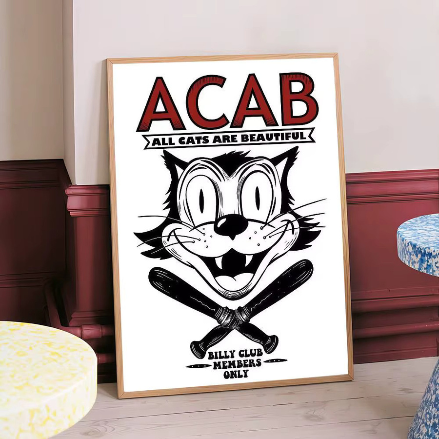 Moetch Vintage Poster ACAB Sozialismus Kunstwerk in Weiß und Multicolour als Papierposter mit Typografie zur Raumdekoration - Bild 5