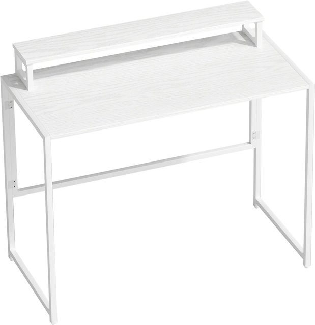 HOMCOM Schreibtisch aus MDF und Stahl in Weiß, B/T/H: 100 x 48 x 87,5 cm - Bild 1