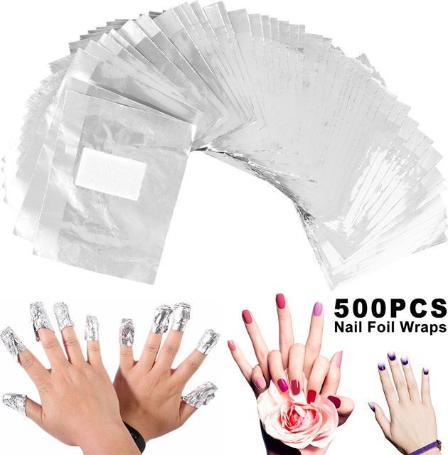 Aluminiumfolie Nagelentfernung Wraps für Nagellack, 500 Stück - Bild 1