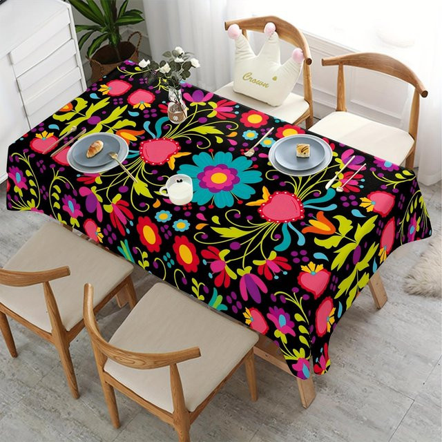 Mexikanische Tischdecke JINGYUE Pet in Mehrfarben, wasserabweisend und rechteckig, B/T: 180 x 140 cm - Bild 1