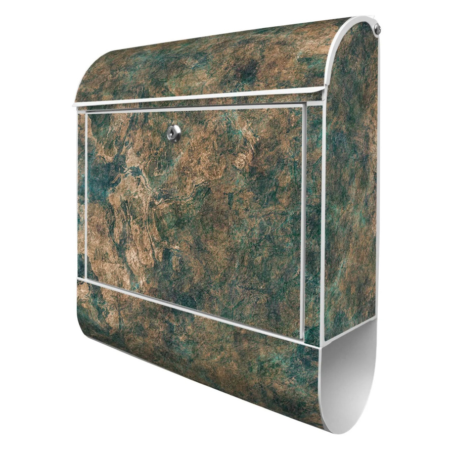 Banjado Design Briefkasten mit Zeitungsfach in Weiß und Kupfer Patina, B/T/H: 39 x 14 x 47 cm - Bild 2