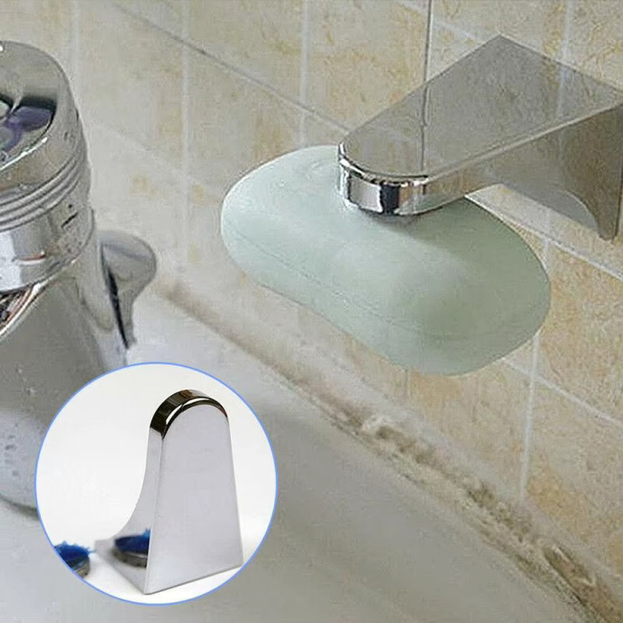 VIBRATITE Seifenschale für das Badezimmer mit Abfluss aus ABS-Kunststoff zur selbstklebenden Montage ohne Bohren - Bild 2