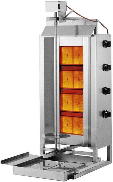 Hendi Profi Line Gas-Kebab-Gyros-Grill mit Hitzeschutz in Silber - Bild 1