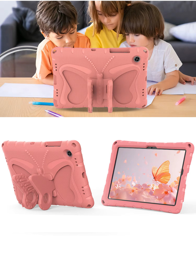 Stoßfeste Kinderhülle für Samsung Galaxy Tab A8 10,5 Zoll 2022 (SM-X200/X205/X207) mit Griffständer in Pink - Bild 2
