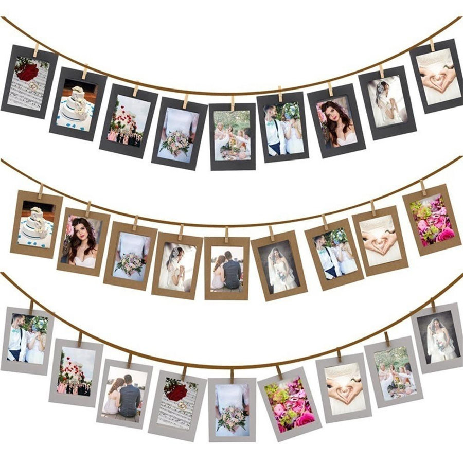 Puntos Bildhalter-Clips in Schwarz für Fotos und Papier, ideal für Babyparty oder Geburtstagsparty, 6 inch - Bild 1