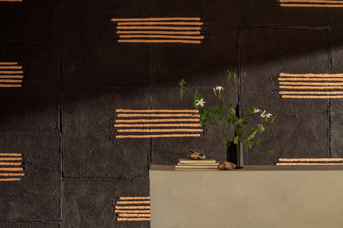 Élitis Tapete Noto RM 1058 80 mit geometrischem Abstract-Design in Gold und Braun - Bild 2